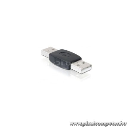 Delock Átalakító - 65011 (USB-A - USB-A, apa/apa, fekete)