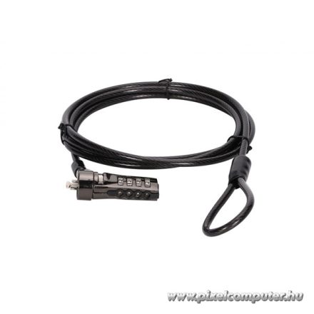 Conceptronic Notebook Kábelzár - CUSTODIO01BS  (Számzáras, Standard Lock Slot, 1,8m)