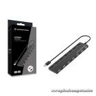 Conceptronic USB Hub - HUBBIES08B (7 Port, USB-A to 7xUSB 2.0, USB táp, fekete)