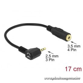   Delock Átalakító - 65674 (sztereó jack apa 2.5 mm > sztereó jack anya 3.5 mm 4 pines adapter)