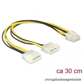  Delock Kábel - 85453 (1 x 8 pines EPS  -> 2 x 4 pines molex, 30cm)