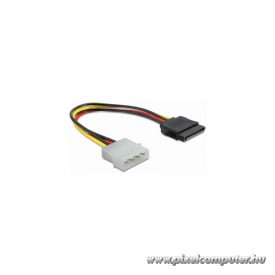   Delock átalakító kábel - 60100 (4 tűs Molex (apa) + 15 tűs SATA (anya), 0,2m)