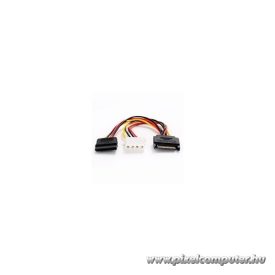   Delock Átalakító Kábel - 65235 (15 tűs SATA (apa) - 4 tűs Molex (anya) + 15 tűs SATA (anya), 0,2m)
