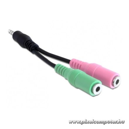 Delock Átalakító Kábel - 65344 (3.5 mm Jack > 2 x 3.5 mm Jack, apa/anya)