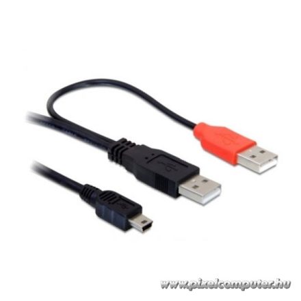 Delock Kábel - 82447 (2x USB-A 2.0 -> USB Mini 5 pin, apa/apa, 1m)
