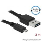 Delock Kábel - 83368 (USB-A 2.0 -> USB Micro-B, apa/apa, 3m)