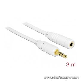   Delock Kábel - 83769 (3,5 mm Jack Hosszabbító kábel, apa/anya, 3 pin, fehér, 3m)