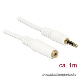   Delock Kábel - 84480 (3,5 mm Jack Hosszabbító kábel, apa/anya, iPhone 4 pin, fehér, 1m)