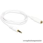 Delock Kábel - 84480 (3,5 mm Jack Hosszabbító kábel, apa/anya, iPhone 4 pin, fehér, 1m)