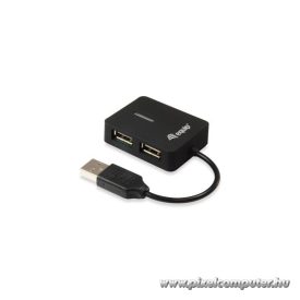   Equip-Life USB Hub - 128952 (4 Port, USB2.0, USB tápellátás, kompakt dizájn, fekete)