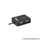 Equip-Life USB Hub - 128952 (4 Port, USB2.0, USB tápellátás, kompakt dizájn, fekete)