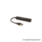 Equip-Life USB Hub - 128953 (4 Port, USB3.0, USB tápellátás, kompakt dizájn, fekete)