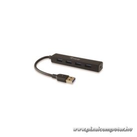   Equip-Life USB Hub - 128953 (4 Port, USB3.0, USB tápellátás, kompakt dizájn, fekete)