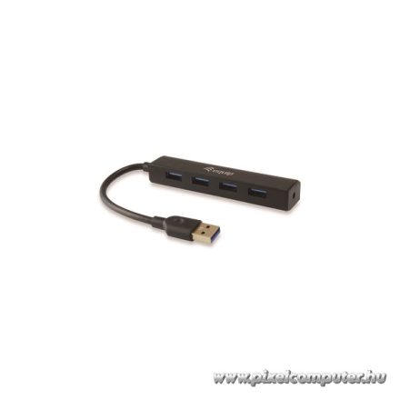 Equip-Life USB Hub - 128953 (4 Port, USB3.0, USB tápellátás, kompakt dizájn, fekete)