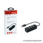 Equip-Life USB Hub - 128955 (4 Port, USB2.0, USB tápellátás, kompakt dizájn, fekete)