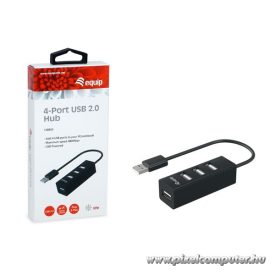   Equip-Life USB Hub - 128955 (4 Port, USB2.0, USB tápellátás, kompakt dizájn, fekete)