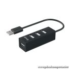 Equip-Life USB Hub - 128955 (4 Port, USB2.0, USB tápellátás, kompakt dizájn, fekete)