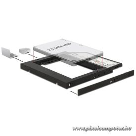   Delock Beépítő Keret - 62669 (SATA 5.25" -> 1 x 2.5" SATA HDD-hez, vékony kialakítású, legfeljebb 9,5 mm)