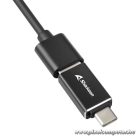 Sharkoon USB Hub - Aluminium Hub Type-C adapter + RJ45 (3port; USB3.2 Gen 1; Fekete)