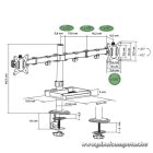 Advance Monitor Asztali konzol - XTENDMOUNTS Dual (17-32", Max.: 2x9kg, dönthető, forgatható, fekete)