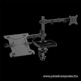   Advance Monitor/Notebook Asztali konzol - XTENDMOUNTS FLEX (17-32", Max.: 2x9kg, dönthető, forgatható, fekete)