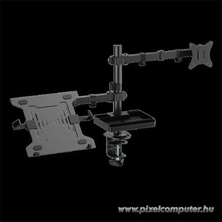 Advance Monitor/Notebook Asztali konzol - XTENDMOUNTS FLEX (17-32", Max.: 2x9kg, dönthető, forgatható, fekete)