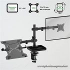 Advance Monitor/Notebook Asztali konzol - XTENDMOUNTS FLEX (17-32", Max.: 2x9kg, dönthető, forgatható, fekete)