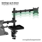 Advance Monitor/Notebook Asztali konzol - XTENDMOUNTS FLEX (17-32", Max.: 2x9kg, dönthető, forgatható, fekete)