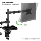 Advance Monitor/Notebook Asztali konzol - XTENDMOUNTS FLEX (17-32", Max.: 2x9kg, dönthető, forgatható, fekete)