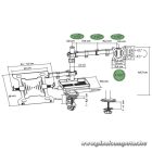 Advance Monitor/Notebook Asztali konzol - XTENDMOUNTS FLEX (17-32", Max.: 2x9kg, dönthető, forgatható, fekete)