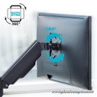 Advance Monitor Asztali konzol - Ergomount Xtrem (17-45", Max.: 15kg, dönthető, forgatható, gázrugó, fekete)