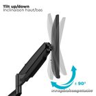 Advance Monitor Asztali konzol - Ergomount Xtrem (17-45", Max.: 15kg, dönthető, forgatható, gázrugó, fekete)