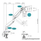 Advance Monitor Asztali konzol - Ergomount Xtrem (17-45", Max.: 15kg, dönthető, forgatható, gázrugó, fekete)
