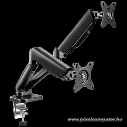 Advance Monitor Asztali konzol - Ergomount Dual (17-32", Max.: 2x9kg, dönthető, forgatható, gázrugó, fekete)