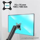 Advance Monitor Asztali konzol - Ergomount Dual (17-32", Max.: 2x9kg, dönthető, forgatható, gázrugó, fekete)