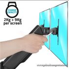 Advance Monitor Asztali konzol - Ergomount Dual (17-32", Max.: 2x9kg, dönthető, forgatható, gázrugó, fekete)