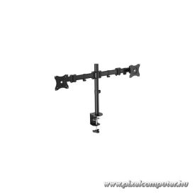   Equip Monitor Asztali konzol - 650115 (13"-27", 2 monitor, forgatható, dönthető, állítható magasság, Max.:2x8kg, fekete)