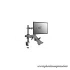 Equip Monitor/Laptop konzol - 650119 (13"-32", 2 monitor, dönthető, forgatható, állítható magasság, Max.: 2x8kg, fekete)