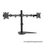Equip Monitor Asztali konzol - 650123 (17"-32",2 monitor,dönthető, forgatható, Max.: 2x 8kg, fekete)