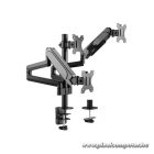 Equip Monitor Asztali konzol - 650134 (17"-27", 3 monitor, dönthető, forgatható, állítható magasság, Max.:3x7kg, fekete)