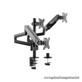   Equip Monitor Asztali konzol - 650134 (17"-27", 3 monitor, dönthető, forgatható, állítható magasság, Max.:3x7kg, fekete)