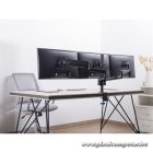 Equip Monitor Asztali konzol - 650134 (17"-27", 3 monitor, dönthető, forgatható, állítható magasság, Max.:3x7kg, fekete)