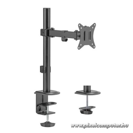 Equip Monitor Asztali konzol - 650156 (17"-32", 1 monitor, dönthető, forgatható, állítható magasság, Max.: 9kg, fekete)