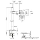 Equip Monitor Asztali konzol - 650156 (17"-32", 1 monitor, dönthető, forgatható, állítható magasság, Max.: 9kg, fekete)