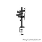 Equip Monitor Asztali konzol - 650157 (13"-27", 2 monitor, dönthető, forgatható, állítható magasság, Max.:2x9kg, fekete)