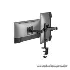 Equip Monitor Asztali konzol - 650157 (13"-27", 2 monitor, dönthető, forgatható, állítható magasság, Max.:2x9kg, fekete)
