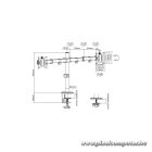 Equip Monitor Asztali konzol - 650157 (13"-27", 2 monitor, dönthető, forgatható, állítható magasság, Max.:2x9kg, fekete)
