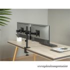 Equip Monitor Asztali konzol - 650157 (13"-27", 2 monitor, dönthető, forgatható, állítható magasság, Max.:2x9kg, fekete)