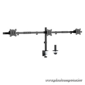   Equip Monitor Asztali konzol - 650158 (13"-27", 3 monitor, dönthető, forgatható, állítható magasság Max.: 3x7kg, fekete)