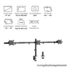 Equip Monitor Asztali konzol - 650158 (13"-27", 3 monitor, dönthető, forgatható, állítható magasság Max.: 3x7kg, fekete)
